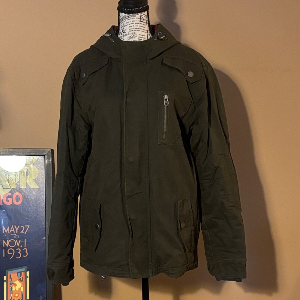 21men Dark Green Military Jacket